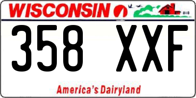 WI license plate 358XXF
