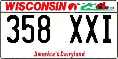 WI license plate 358XXI