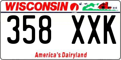WI license plate 358XXK