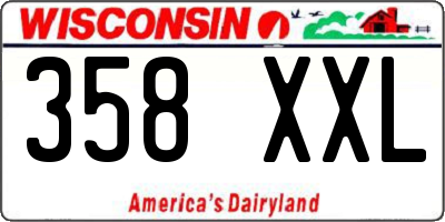 WI license plate 358XXL