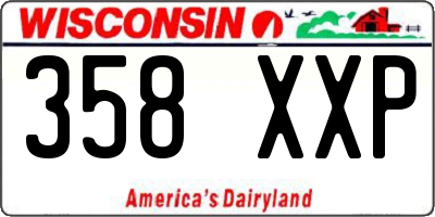 WI license plate 358XXP