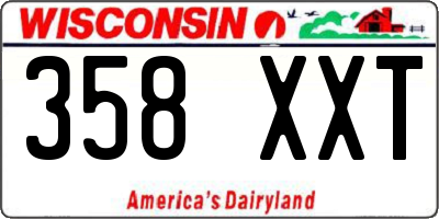 WI license plate 358XXT