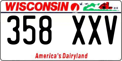 WI license plate 358XXV