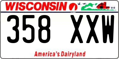 WI license plate 358XXW