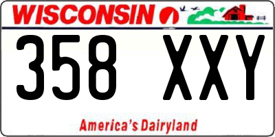 WI license plate 358XXY