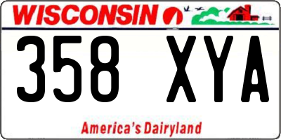 WI license plate 358XYA