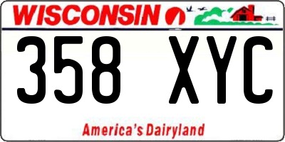 WI license plate 358XYC