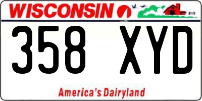 WI license plate 358XYD