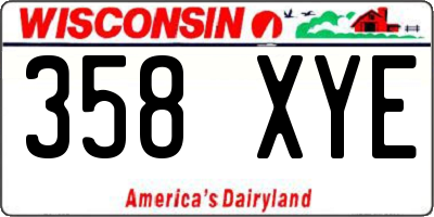 WI license plate 358XYE