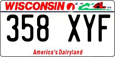 WI license plate 358XYF