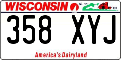 WI license plate 358XYJ