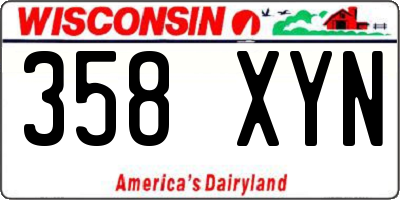 WI license plate 358XYN