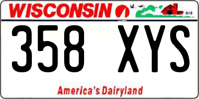 WI license plate 358XYS