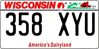 WI license plate 358XYU