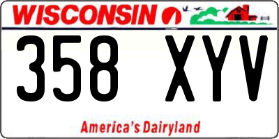 WI license plate 358XYV