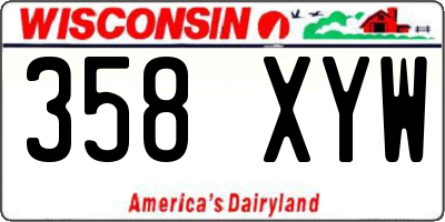 WI license plate 358XYW
