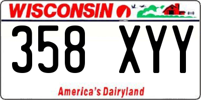 WI license plate 358XYY