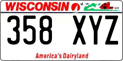WI license plate 358XYZ