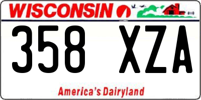 WI license plate 358XZA