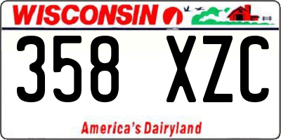 WI license plate 358XZC