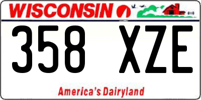 WI license plate 358XZE