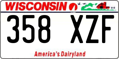 WI license plate 358XZF