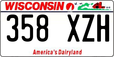 WI license plate 358XZH