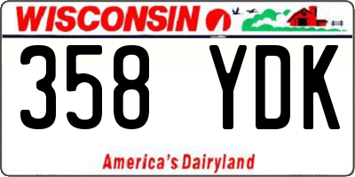 WI license plate 358YDK