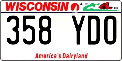 WI license plate 358YDO