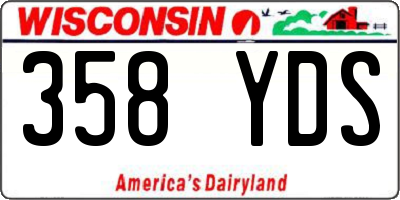 WI license plate 358YDS