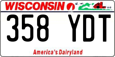 WI license plate 358YDT