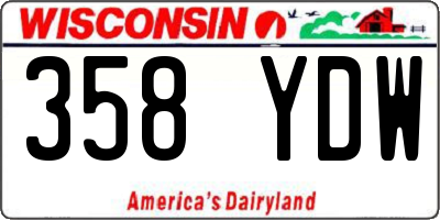 WI license plate 358YDW