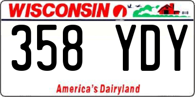 WI license plate 358YDY