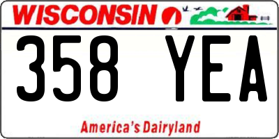 WI license plate 358YEA