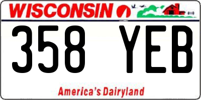 WI license plate 358YEB