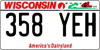 WI license plate 358YEH