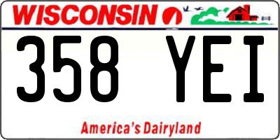WI license plate 358YEI