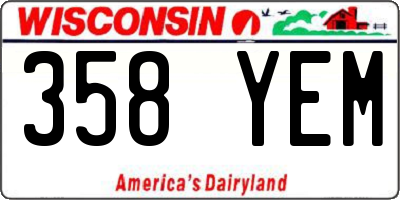 WI license plate 358YEM