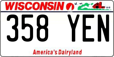 WI license plate 358YEN