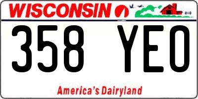 WI license plate 358YEO