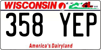 WI license plate 358YEP