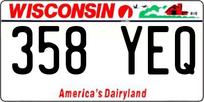 WI license plate 358YEQ