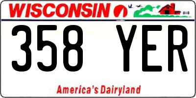 WI license plate 358YER
