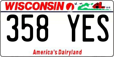 WI license plate 358YES