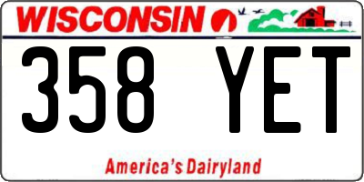 WI license plate 358YET