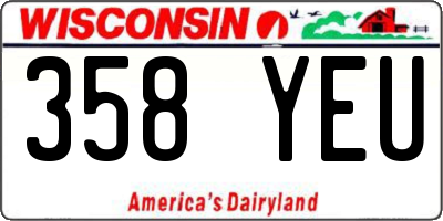 WI license plate 358YEU