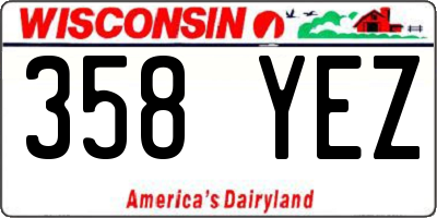 WI license plate 358YEZ