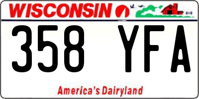 WI license plate 358YFA