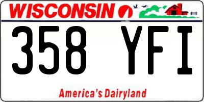 WI license plate 358YFI