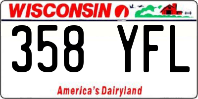WI license plate 358YFL